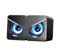 Bibulkoye 1 Pair Desktop Computer Speaker Multifunction Stylish Strong Bass 4D Stereo Sound USB Wired Speaker for Home