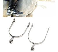 Bibulkoye 2Pcs Women Horse Spurs Stainless Steel Western Spurs with Roller Ball for Equestrian Boots Horsemanship Lovers