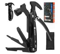 BIBURY Mini Hammer Multitool, Gifts for Men, Unique Christmas Birthday Gift Ideas, Outdoor Accessories Camping Tools for Hiking, DIY Activities, Home Improvement Black