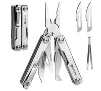 BIBURY Multitool, EDC Mini Pocket Tool, Foldable Pliers with Window Breaker, Seat Belt Cutter and Box Opener, Emergency and Daily Use Gift for Men, Women, Dad, Mom