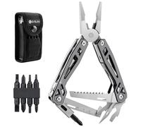 BIBURY Multitool Pliers, Titanium Plating 21 in 1 Multi-Purpose Pocket Pliers, 420 Durable Stainless Steel Multi-Plier Multi-Tool for Camping, Outdoor, Repairing and Hiking, Gifts for Men