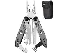 BIBURY Multitools Pliers, Titanium Plating Multi-Tool, 18 in 1 Multifunction Pliers, Stainless Steel Multitools with Nylon Pouch, Ideal for Camping, Outdoor, Repairing, Hiking - Gift for Men