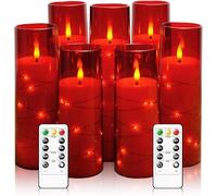 Bibykivn LED Candles - 7 Pieces LED Tea Lights Flameless LED Candles with Remote Control with Automatic Timer for Decoration, Wedding, Christmas (Black)