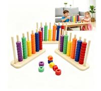 BibYuga Color Stack Challenge Game, 3D Color Stack Game Rainbow Ring Stacking Puzzle Challenge Game Color Pile Up Challenge for for Family Fun and Strategy Lovers (3pcs)