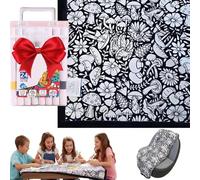 BibYuga DIY Coloring Blanket With 24 Markers, Colouring Blanket For Adults, Soft Cozy Fleece Drawing Throw, Creative Home Decor & Personalized Gift 50x60 Inch