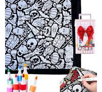 BibYuga DIY Coloring Blanket with 24 Markers, Colouring Blanket for Adults, Soft Cozy Fleece Drawing Throw, Creative Home Decor & Personalized Gift 50x60 Inch