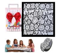 BibYuga DIY Coloring Blanket with 24 Markers, Colouring Blanket for Adults, Soft Cozy Fleece Drawing Throw, Creative Home Decor & Personalized Gift 50x60 Inch