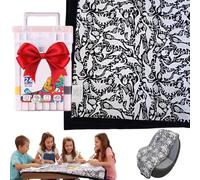 BibYuga DIY Coloring Blanket with 24 Markers, Colouring Blanket for Adults, Soft Cozy Fleece Drawing Throw, Creative Home Decor & Personalized Gift 50x60 Inch