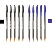 BIC 1.6mm Large Black and Blue Bold Ink Pen - 5 Black & 5 Blue