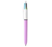 BIC - 1 pen 4 classic colours - Metallic pink barrel - Medium tip: 1 mm