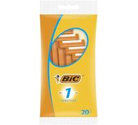 BIC 1 Sensitive Razors for Men - Disposable Single Blade Razor Pack of 20