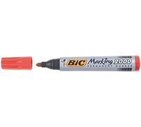 BIC 1 x 8209133 Bullet Tip Permanent Marker (S), Red, 1.7 mm, for Cardboard, Metal, Paper, Plastic - Alcohol-Based Ink