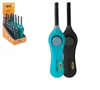 Bic 10 Pack Modern Double Ignition Gas Lighter - Blue, Metal, for Barbecues, Fireplaces, Stoves