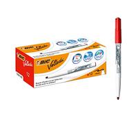Bic Velleda 1741 Whiteboard Drywipe Markers Red Long-Lasting Pens - Box of 12