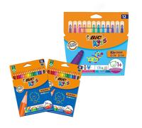 Bic 12x Kid Couleur Baby Colouring Pen, 2x Evolution Ecolutions Pencil 18Pcs Bic Multicolor
