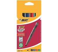 Bic 1445 Marking Pocket bullet tip permanent marker pen with 1.5mm line width, assorted pack of black, blue, red and green ink, PACK of 4