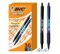 BIC 1mm Soft Feel Ballpoint Retractable Pen, Black/Blue, (BICSCSM361AST) by BIC