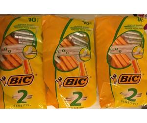 Bic 2 Sensitive Disposable Razor Twin Blade Fixed Head Mens Razors Free Postage.