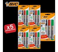 Bic 2000 Bullet Tip Permanent Marker (Assorted Colours - Black, Blue, Red, Green) 5 Packs Bic Multicolor