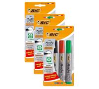Bic 2000 Bullet Tip Permanent Marker - Assorted Colours (Black, Blue, Red, Green) - Pack of 3 Bic Multicolor