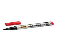 BIC 1 x 8209133 Bullet Tip Permanent Marker (S), Red, 1.7 mm, for Cardboard, Metal, Paper, Plastic - Alcohol-Based Ink