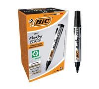 BIC 2000 Permanent Markers Black Bullet Tip 1.7mm Waterproof Pack 12