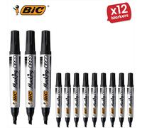 Bic 2300 Permanent Black Chisel Tip Marker - Single Pen 12 Packs Bic Black
