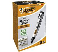 Bic Marking 2300 Chisel Nib Permanent Marker Box - 12 Black - bic permanent black marker chisel 2300 tip marking colour pen 12