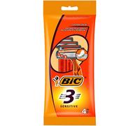 Bic 3 Sensitive Men's Razors, 8 Packs of 4 (Total 32) Disposable Razors - with Three Blades for a Close and Precise Shave