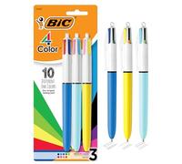 BIC 4-Color Ballpoint Pens, Medium Point (1.0mm), 4 Colors in 1 Set of Multicolored Pens, 3-Count Pack, Pens for School Supplies