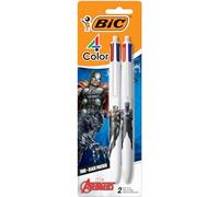 BIC 4-Color Marvel's Avengers Edition Retractable Ball Pens, Medium Point (1.0mm), 2-Count Pack, Retractable Ball Pen With Long-Lasting Ink