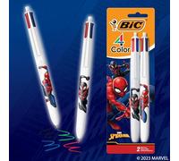 BIC 4-Color Marvel's Spider-Man Miles Morales Edition Retractable Ball Pens, Medium Point (1.0mm), 2-Count Pack, Retractable Ball Pen With Long-Lasting Ink