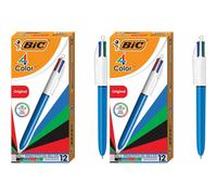 BIC 4-Color Retractable Ballpoint Pens with 1.0 mm Medium Point and Assorted Ink Colors,(Pack of 24)