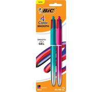 BIC 4 Color Smooth Gradient Retractable Ballpoint Pen, 1.0 mm Medium Point, 2-Count in Assorted Ink