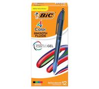 BIC 4-Color Smooth Retractable Ballpoint Pens, Medium Point (1.0mm), 12-Count Pack, Colored Pens with Long-Lasting Ink