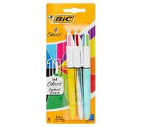 Bic 4 Colour Ballpoint Pens. 10 Colours in 3 pens. Pack of 3. B157811