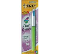 BIC 4-Color Fashion Ball Pen, Medium Point (1.0mm), Assorted Inks, 1-Count