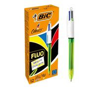 Bic 4 Colour Fluo Black/Blue/Red/Yellow Highlighter Pack 12 12 Pieces
