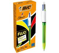 Bic 4 Colour Fluo Black/Blue/Red/Yellow Highlighter Pack 12