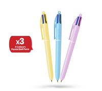 Bic 4 Colour Pastel - Pack of 3 Bic Multicolor