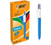 Bic,12 Count (Pack of 1),MM11 4-Color Ballpoint Pen, Medium Point (1.0mm), Assorted Inks, 12-Count, red