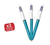 Bic 4 Colour Shine - Blue - Pack of 3 Bic Blue
