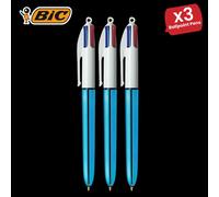 Bic 4 Colour Shine - Blue - Single Pen 3 Packs Bic Blue