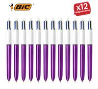 BIC 4 Colour Shine Pen Purple - Smooth, Reliable and Vibrant Bold Ink Single Pen
