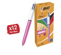 Bic 4 Colour Shine - Pink - Pack of 12 Bic Multicolor