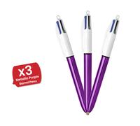 Bic 4 Colour Shine - Purple - Pack of 3 Bic Purple
