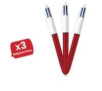 Bic 4 Colour Shine Red Pack of 3 Bic Multicolor