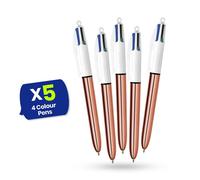 Bic 4 Colour Shine - Rose Gold - Pack of 5 Bic Multicolor