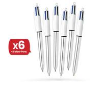 Bic 4 Colour Shine Silver - Pack of 6 Bic Multicolor