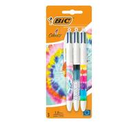 BIC 4 Colour Tie Dye Ballpoint Pens Pack 3